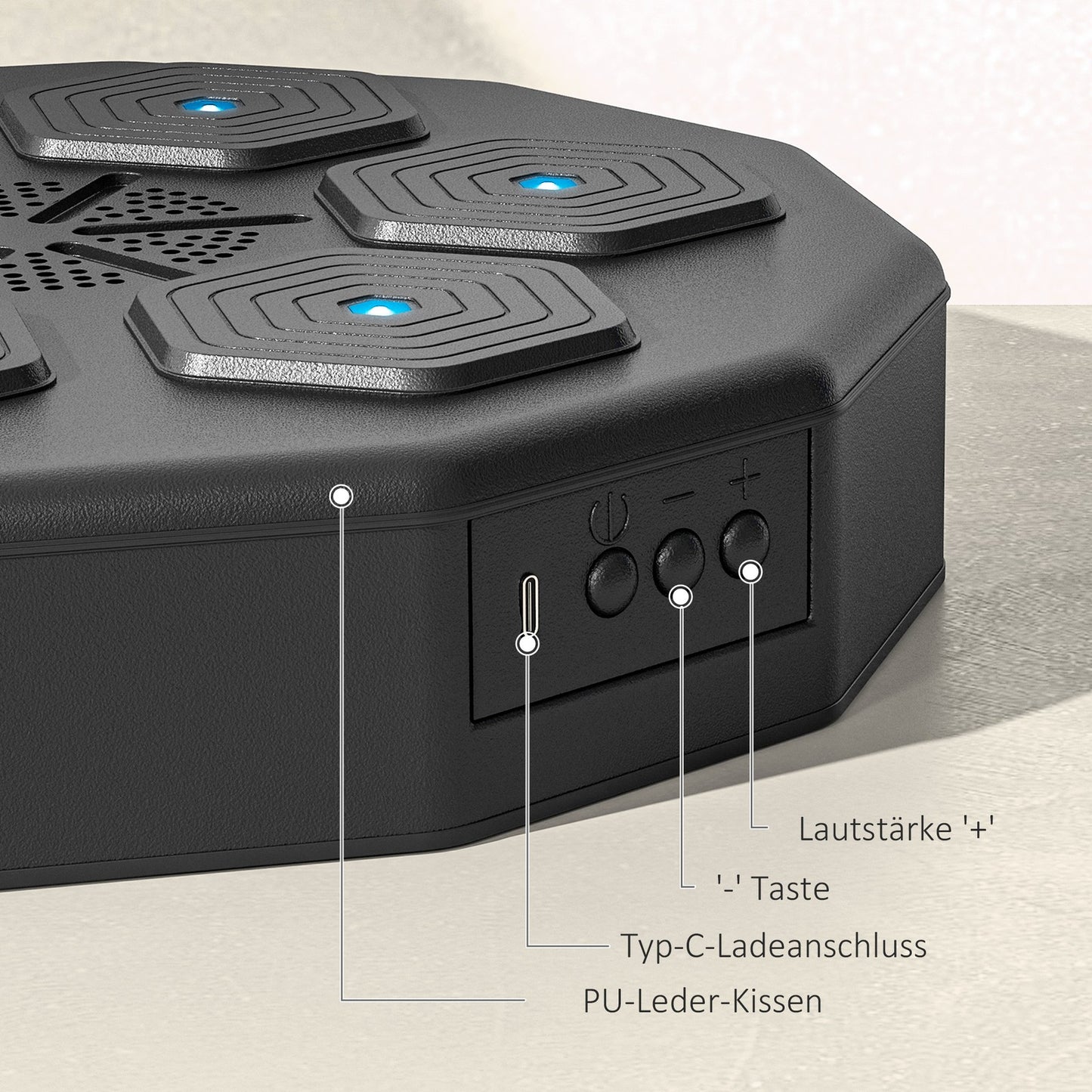 Music Boxing Machine, Elektronische Bluetooth Boxmaschine Mit Musik Schwarz
