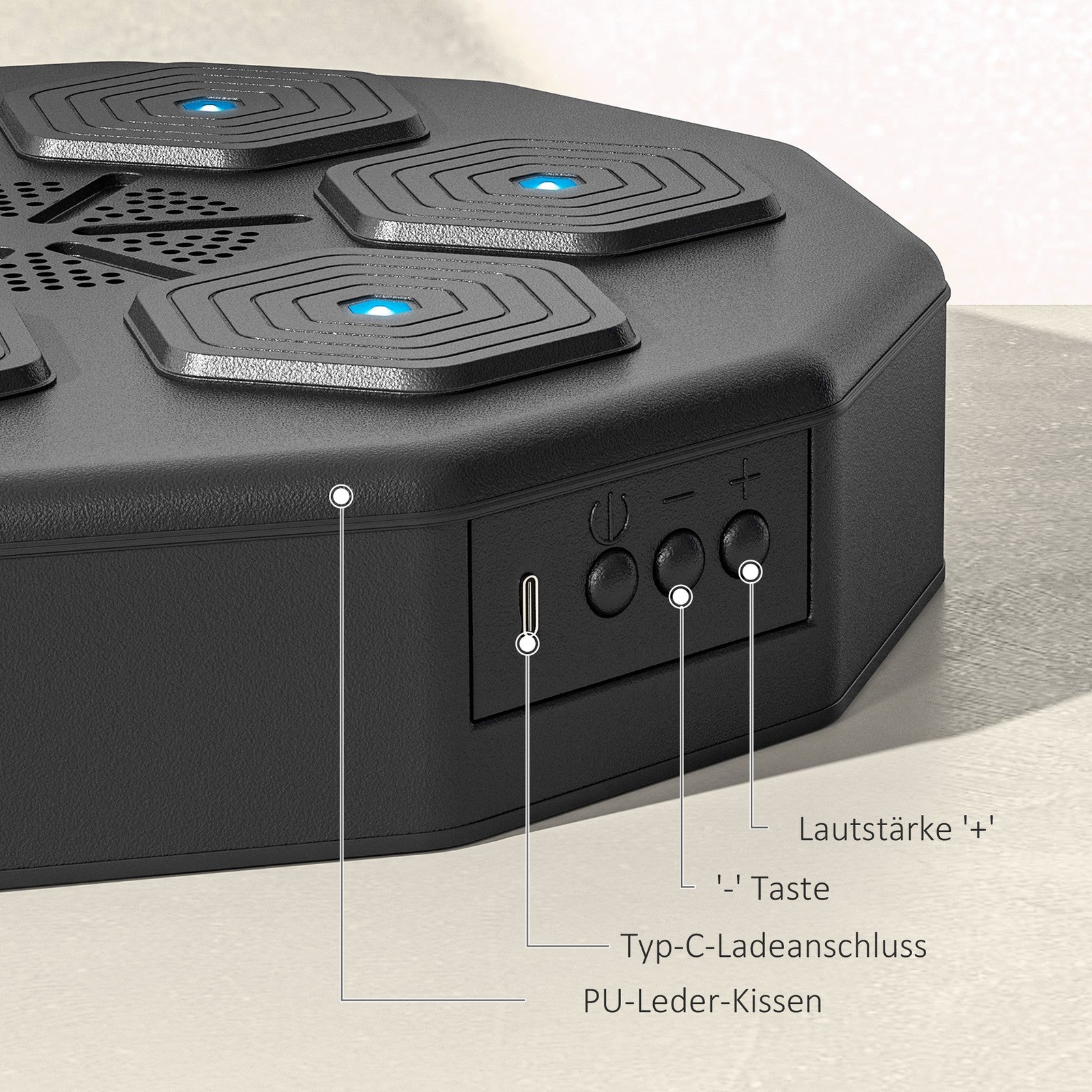 Music Boxing Machine, Elektronische Bluetooth Boxmaschine Mit Musik Schwarz