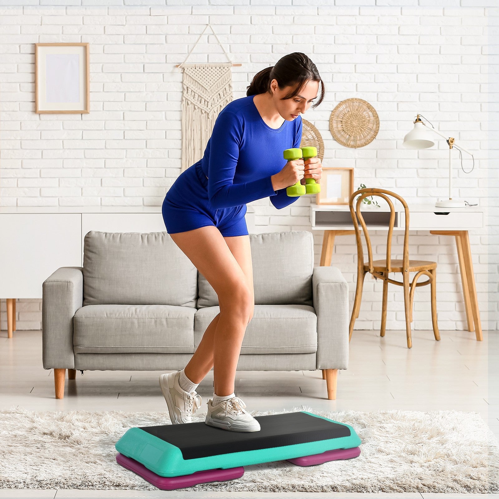 Steppbrett Aerobic Fitness Stepper Heimtrainer Höhenverstellb