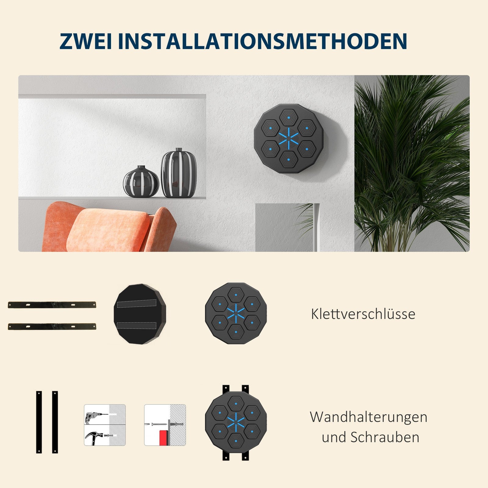 Music Boxing Machine, Elektronische Bluetooth Boxmaschine Mit Musik Schwarz