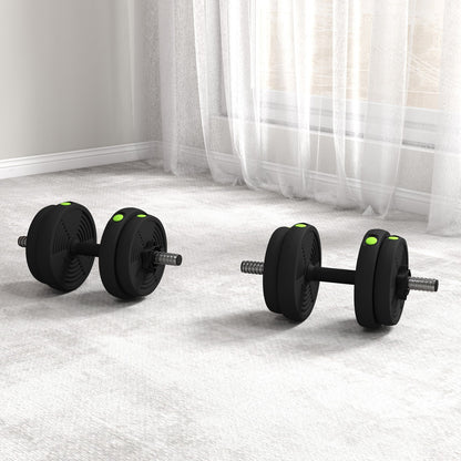 2-In-1 Hantel Set, 15 Kg Verstellbar Dumbbell Set Mit 8 Hantelscheiben Schwarz