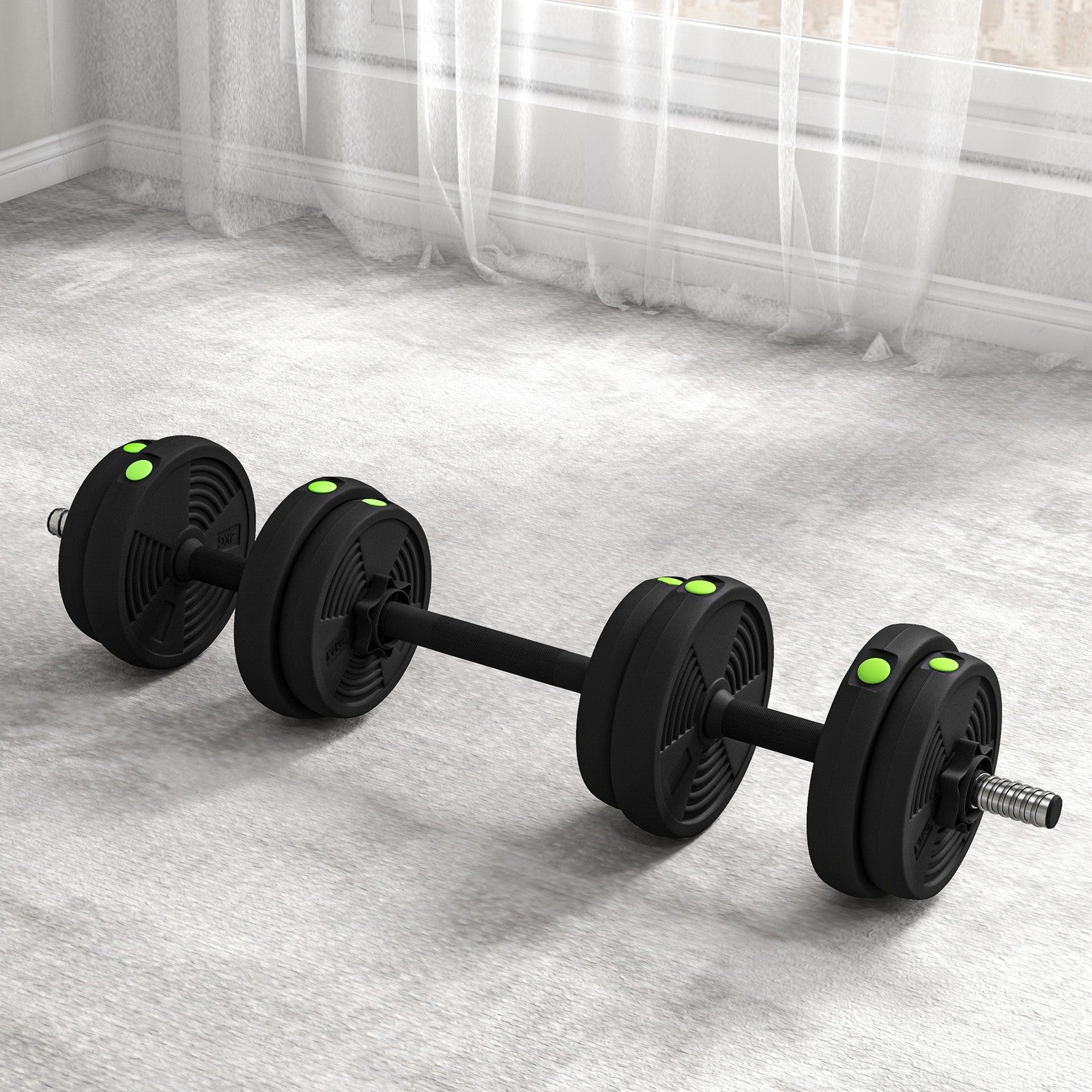 2-In-1 Hantel Set, 15 Kg Verstellbar Dumbbell Set Mit 8 Hantelscheiben Schwarz