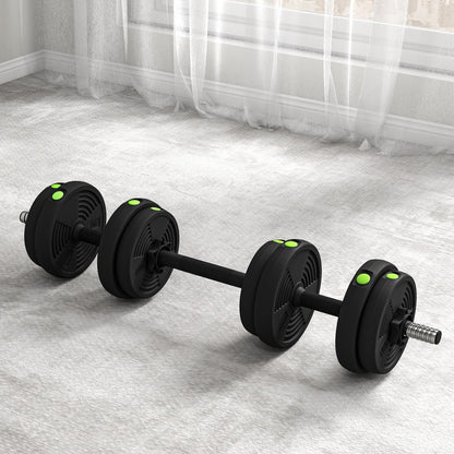 2-In-1 Hantel Set, 15 Kg Verstellbar Dumbbell Set Mit 8 Hantelscheiben Schwarz