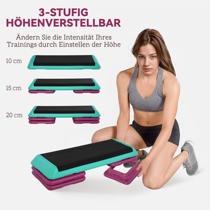 Steppbrett Aerobic Fitness Stepper Heimtrainer Höhenverstellb