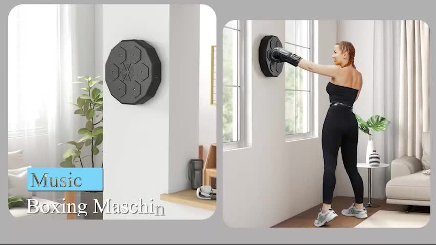 Music Boxing Machine, Elektronische Bluetooth Boxmaschine Mit Musik Schwarz